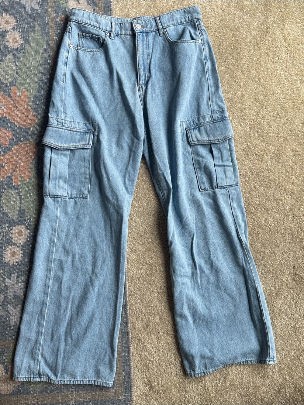LOFT Light Blue Denim Cargo Pants